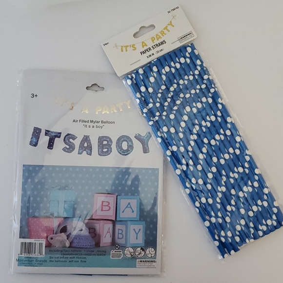 🆕️ 7 PCS Its a Boy Foil Balloon Banner - Picture 2 of 6